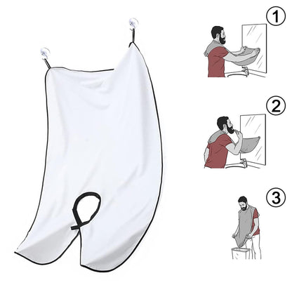 Beard Bib Beard Apron, Beard Hair Catcher for Men Shaving & Trimming Non-Stick Waterproof Beard Cape Grooming Cloth with 3 Suction Cups & a Box Birthday Gifts for Father'S Day Men Him Boyfriend(White)