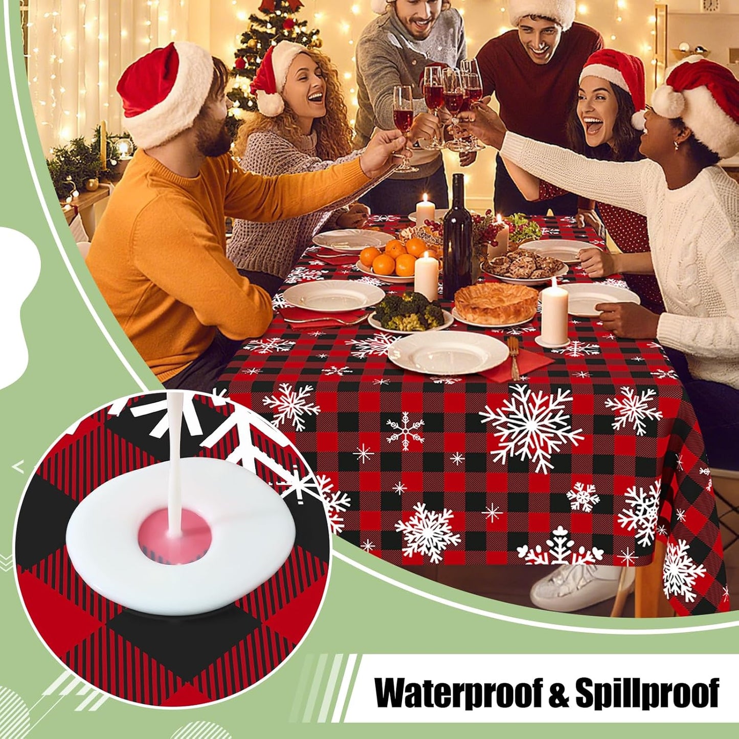 4 Packs Buffalo Disposable Table Cloth, 54 X 108 Inch Waterproof Plastic Tablecloth, Rectangle Black Red and White Checkered Table Covers for Picnic, Birthday, Party