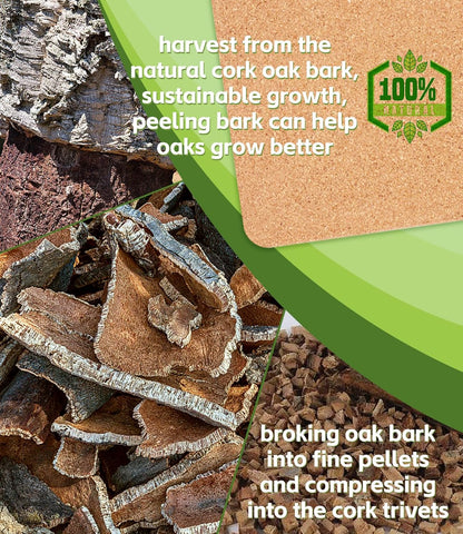 Cork Coasters for Drinks, 8 Pcs Square Extra Thick Absorbent Cork Coaster Sets, round Edge Drink Coaster, Cup Coasters for Kinds of Cups, Housewarming Gifts, Home Decor, 4 X 4 Inches