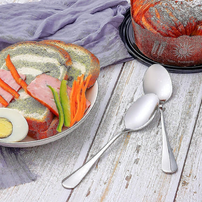 Dinner Forks and Teaspoons Bundle,16 Pcs 8" Food Grade Stainless Steel Silverware Forks & 16 Pcs 6.7" Stainless Steel Spoons,Mirror Finish & Dishwasher Safe,Use for Home,Kitchen or Restaurant