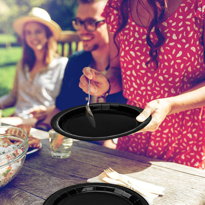 100 PCS Black Paper Plates, Dailyplates100-Black