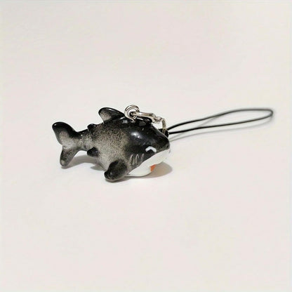 2Pcs Shark Phone Charms, Whale Shark Keychain, Blue Ocean Phone Charms for Bag Keychain Camera Decor
