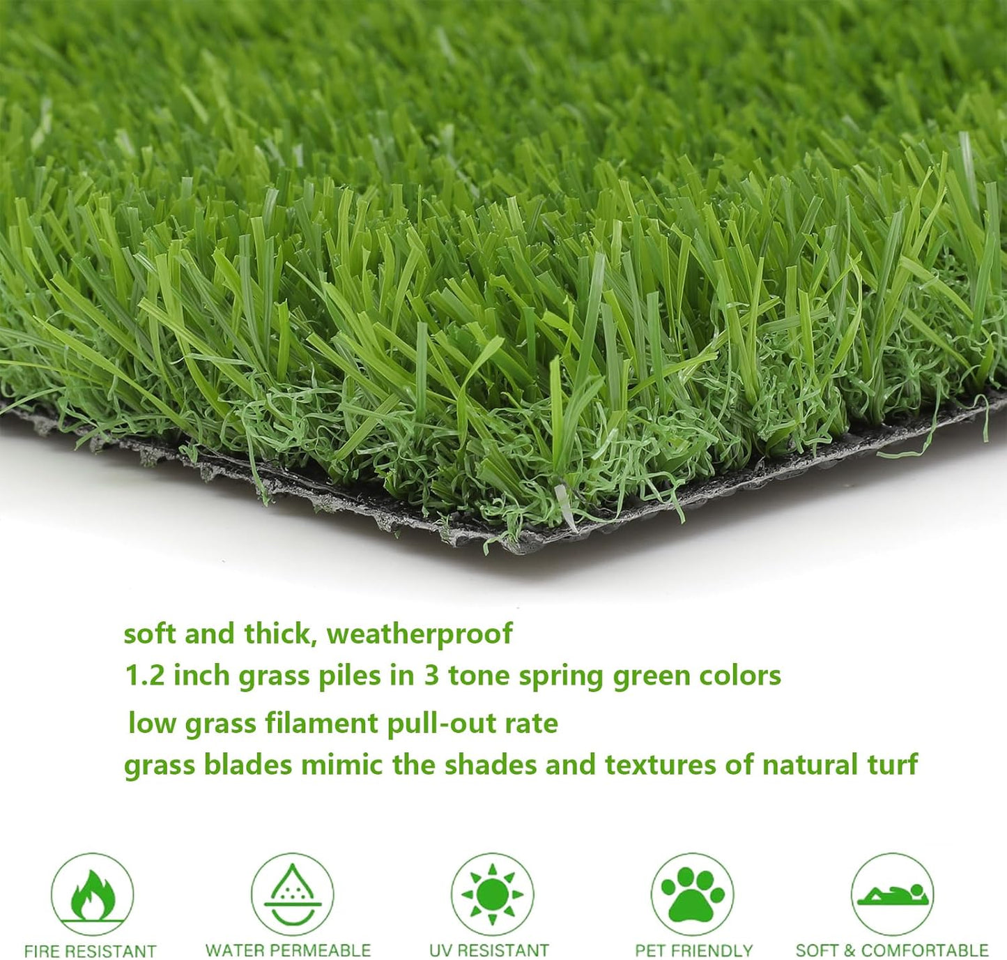 Artificial Grass Rug 18"X29.5" Outdoor Fake Grass Mat Doormat Grass Turf Rugs with Drainage Holes Grass Pad for Dogs Patio Balcony Yard Lawn Decor