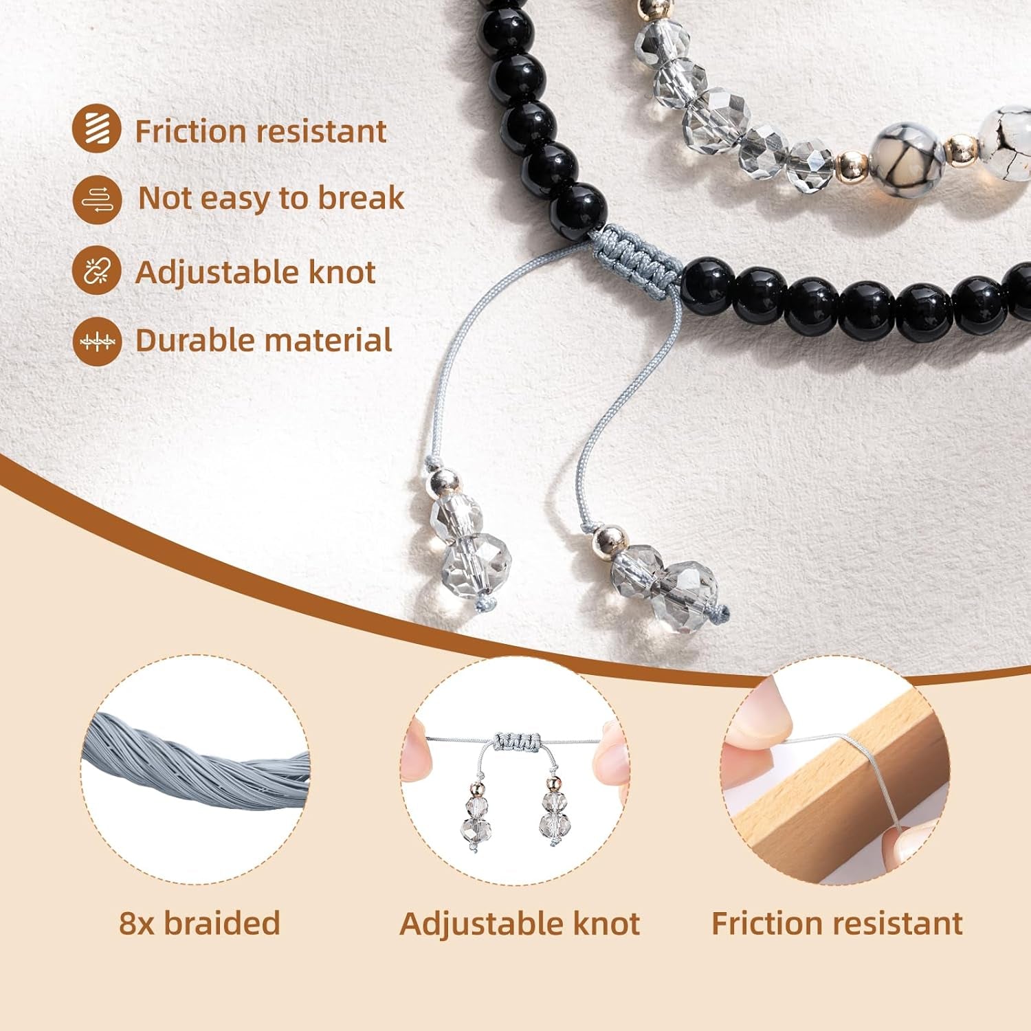 Teacher Lanyards for Id Badges and Keys, Retractable Natural Stone Beaded Lanyard for Women Cute with Id Holder, Black