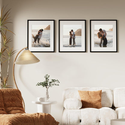 16X20 Picture Frame for Wall, Plexiglass, Displays Poster 11X14 with Mat or 16X20 without Mat, PVC Frame Material, Horizontal or Vertical Hanging, 1 Pack, Black