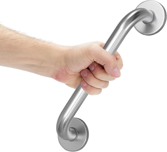 Shower Grab Bars for Bathtubs and Showers, Handicap Grab Bars for Shower anti Slip, Shower Grab Bars for Senior for Wall Stainless Steel, Holds up to 500Lbs, 12" L X 1" D, Brushed Nickel