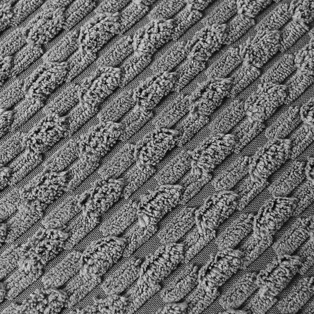 Set of 2 Dark Gray Lumbar Decorative Throw Pillow Covers 12X20 Inch for Couch Living Room Bed Sofa, Modern Farmhouse Boho Home Decor, Soft Plush Grey Corduroy Rectangle Cushion Case