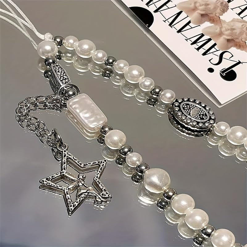 Beaded Camera Wrist Strap Cute Pearl Digital Camera Charm Lanyard