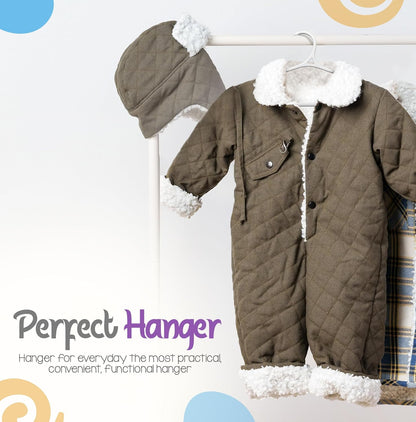 Kids Hangers - 11 Inch Plastic Baby Hangers for Closet - Infant or Childrens Hangers for Clothes 60 Pack (White)