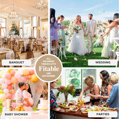 6-Pack White Rectangular Tablecloths - 70 x 120 Inches - Wrinkle and Stain Resistant Polyester Covers for Weddings, Parties, Banquets, and Formal Events