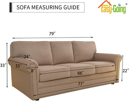 Fleece Stretch Sofa Slipcover Spandex Non-Slip Soft Couch Sofa Cover, Washable Furniture Protector with Anti-Skid Foam and Elastic Bottom for Kids, Pets(Sofa, Chocolate)