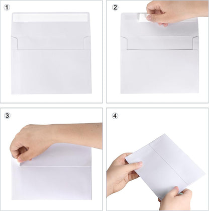 100 Pack 5X7 Envelopes for Invitations, A7 Printable White Envelopes, Envelopes Self Seal for Weddings, Invitations, Photos, Postcards, Greeting Cards, Mailing