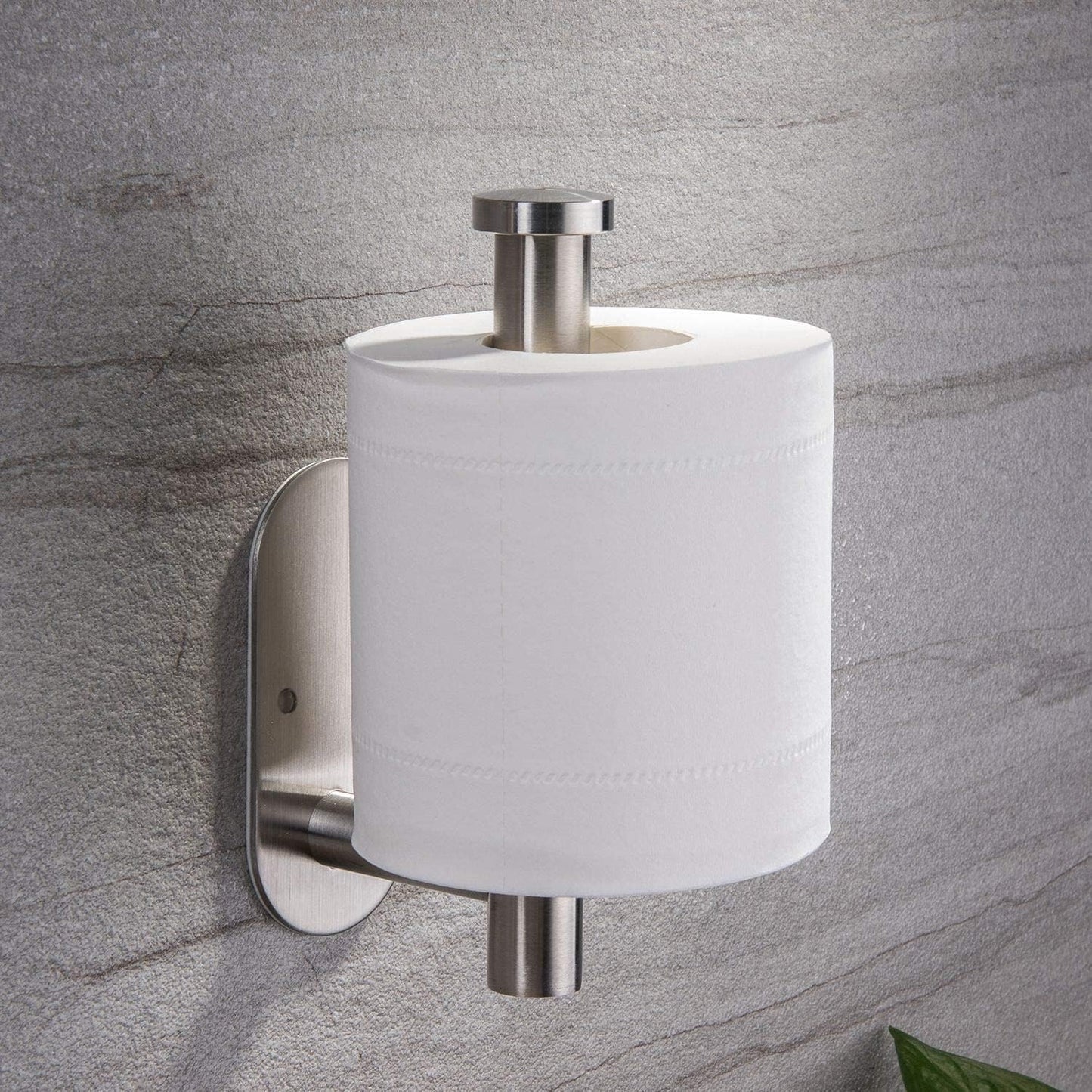 Self-Adhesive Toilet Paper Holder - No-Drill Stainless Steel Brushed Bathroom Accessory